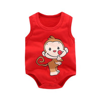 Baby Boy Sleeveless Cartoon Bodysuit